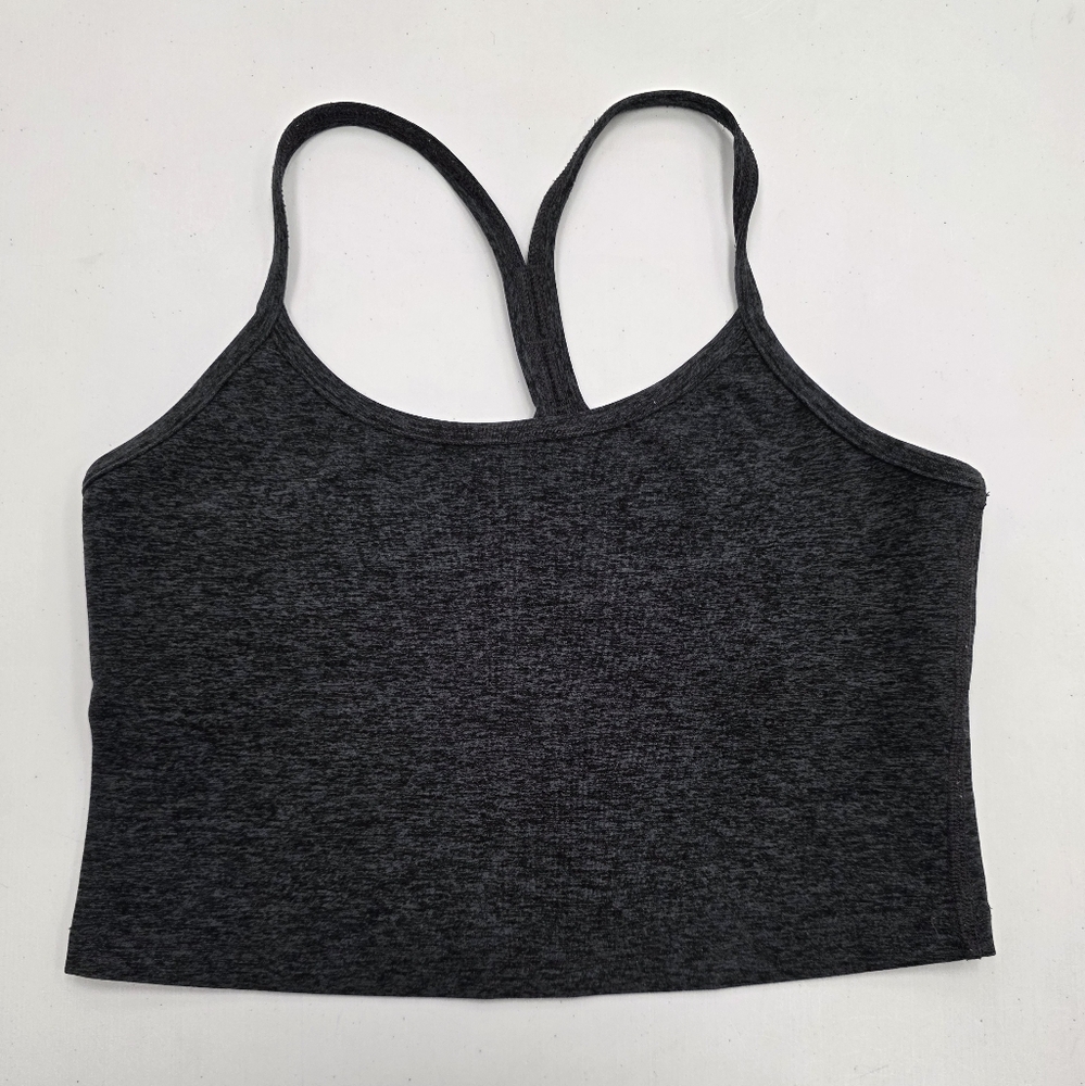 Beyond Yoga Spacedye Slim Racerback Cropped Charcoal Tank Top